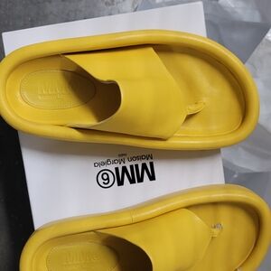 Maison Martin Margiela Yellow Leather Platform Sandals
